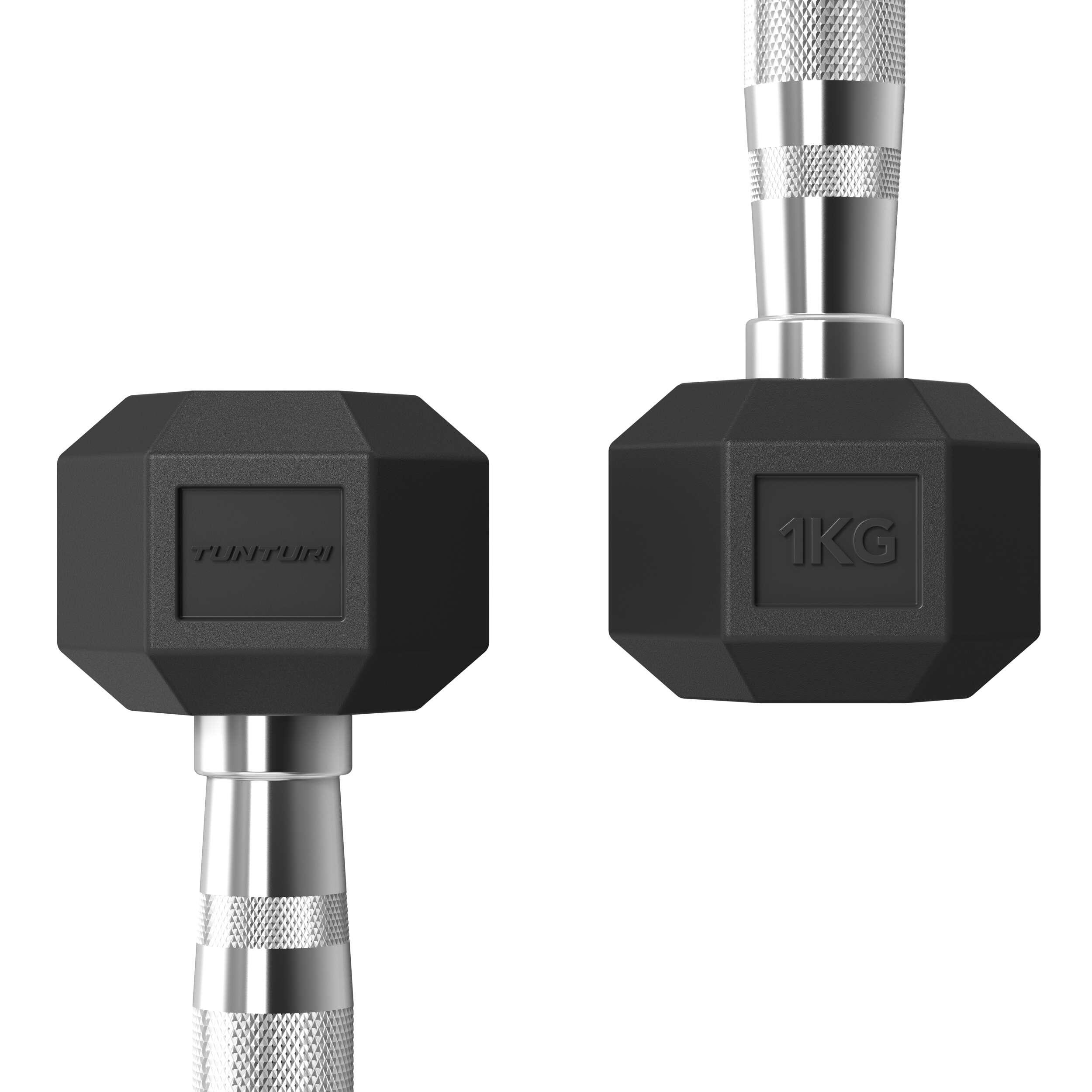 Platinum Hexa Haltère Set - Caoutchouc - 2x 1kg - Noir 3/7