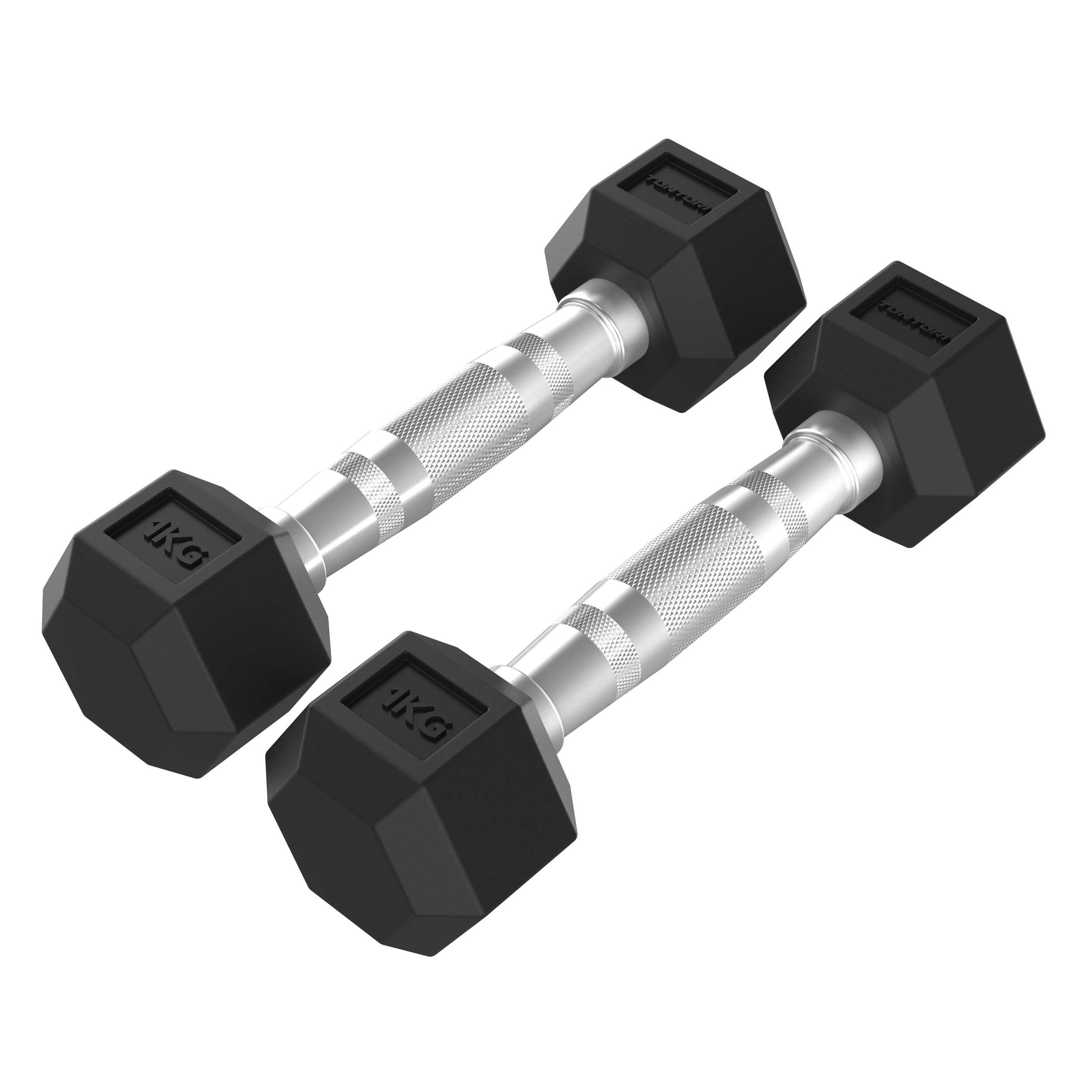 Tunturi - Platinum Hexa Haltère Set - Caoutchouc - 2x 1kg - Noir - Haltère - Noir - Taille Unique - Decathlon