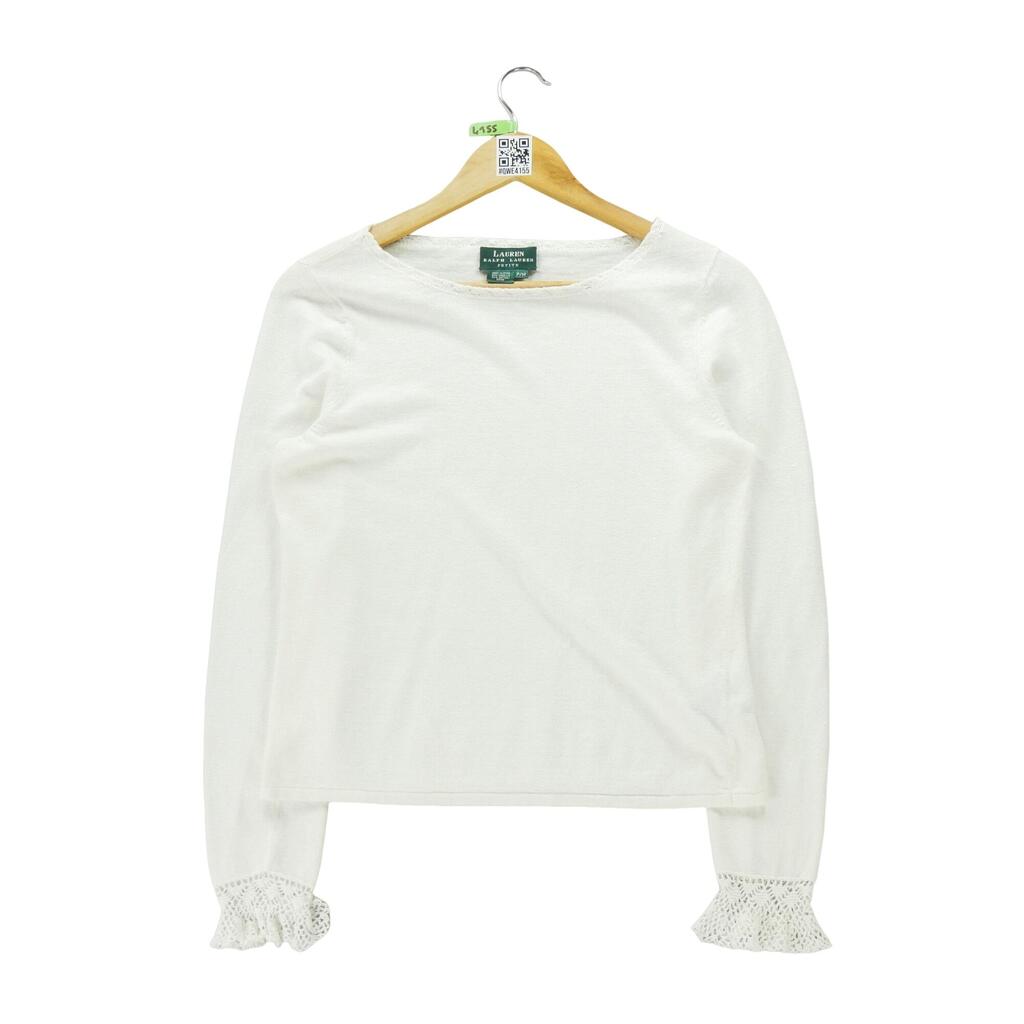 Women's White Linen Sweater