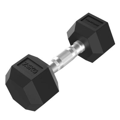 Platinum hexa dumbbell set - rubber - 2x 2,5kg - zwart
