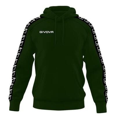 Felpa con cappuccio uomo ( fleece) givova verde militare