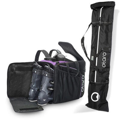 Skischuhtasche Pro 57L + 220cm Skitasche für 1 Paar | SET Tannengrün