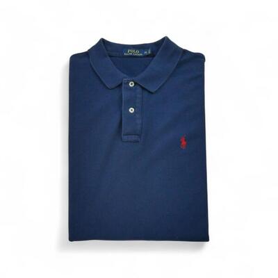 Tweedehands - korte mouw heren polo donkerblauw - goede staat