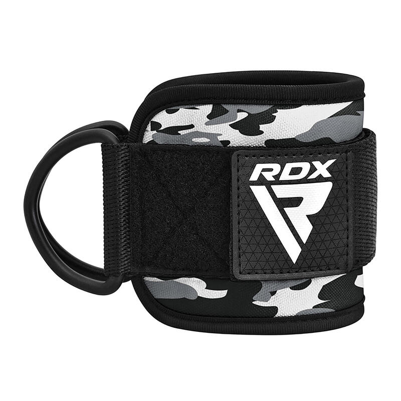 Curele pentru glezne RDX A4 pentru aparate cu cablu, pereche, gri camuflaj
