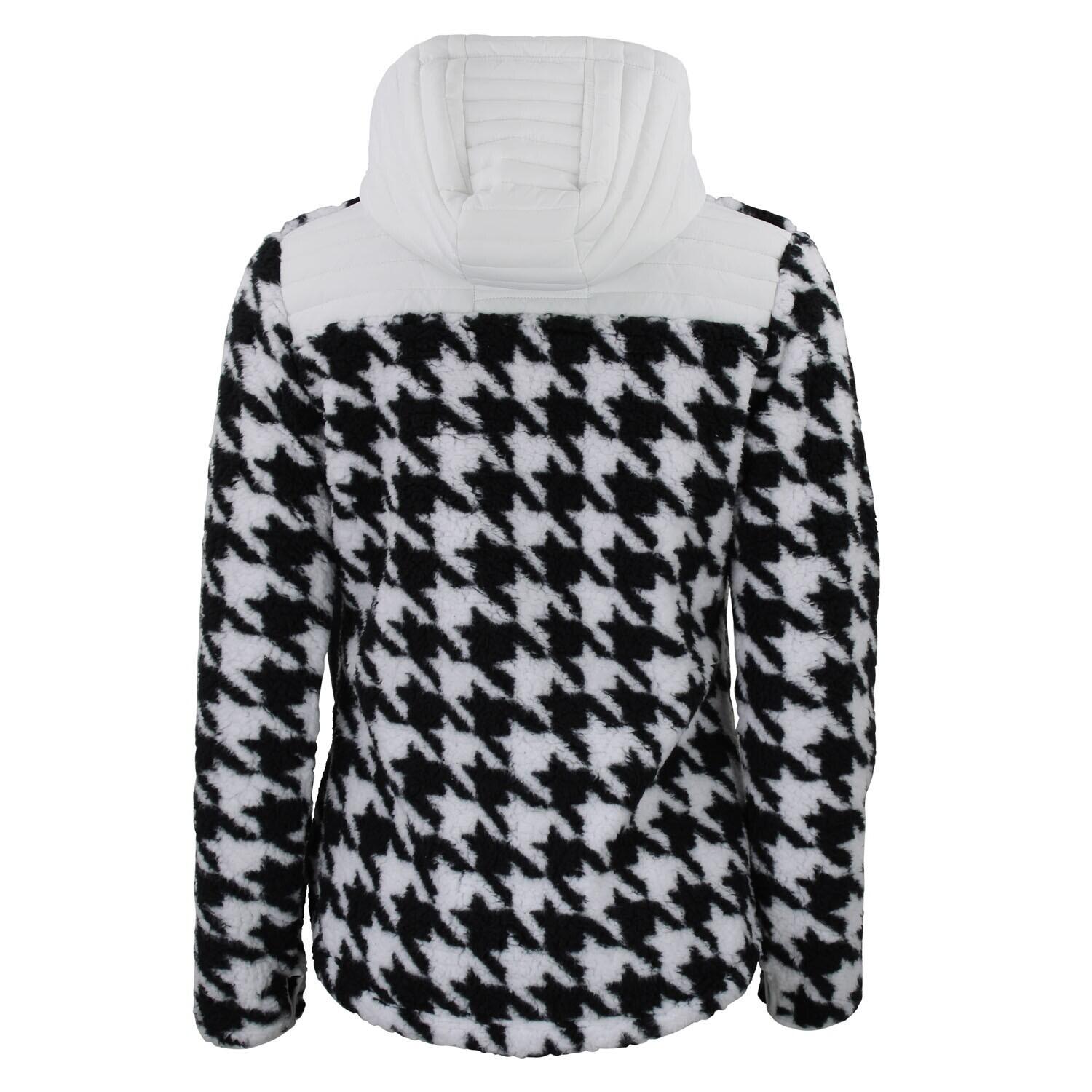 Chaqueta con capucha de dos materiales con parche en el pecho y motivo de pata d 2/3