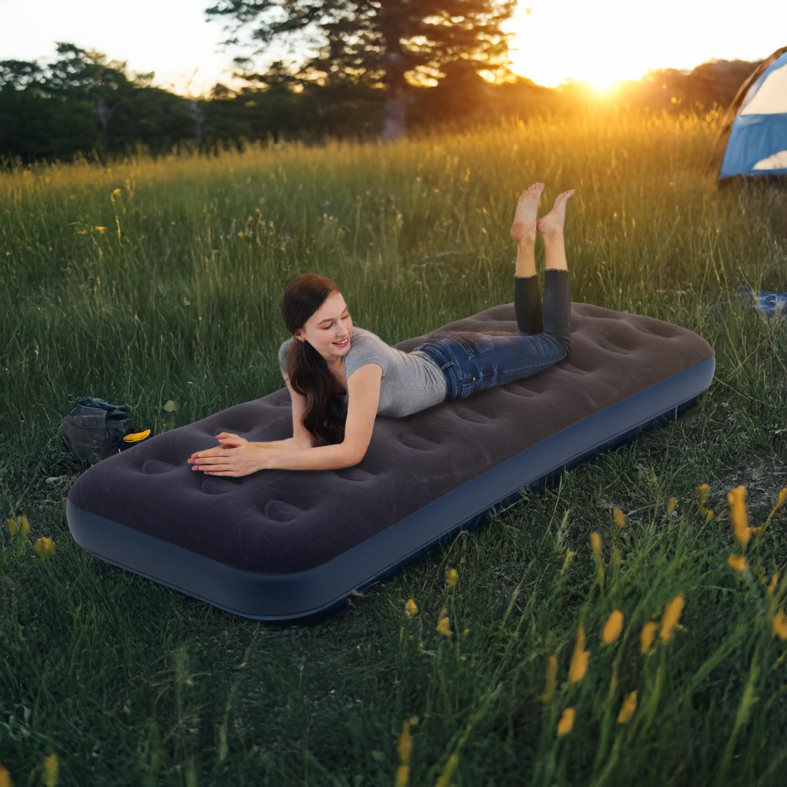 Aufblasbares Luftbett / Campingmatratze blau 191x73x22 cm mit Pumpe 2/6
