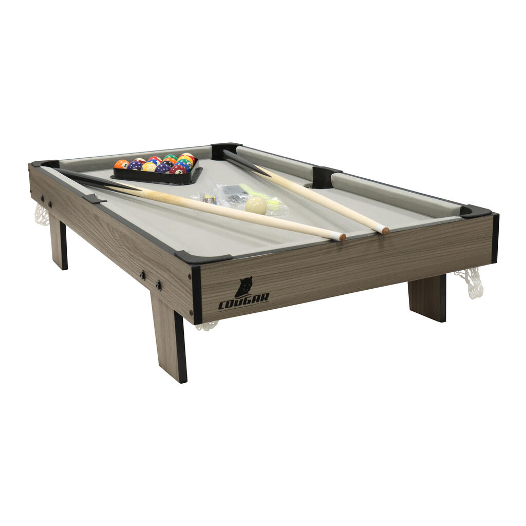 Mini Pool Table - 3ft - Cougar | Accessories included, Oak/Grey