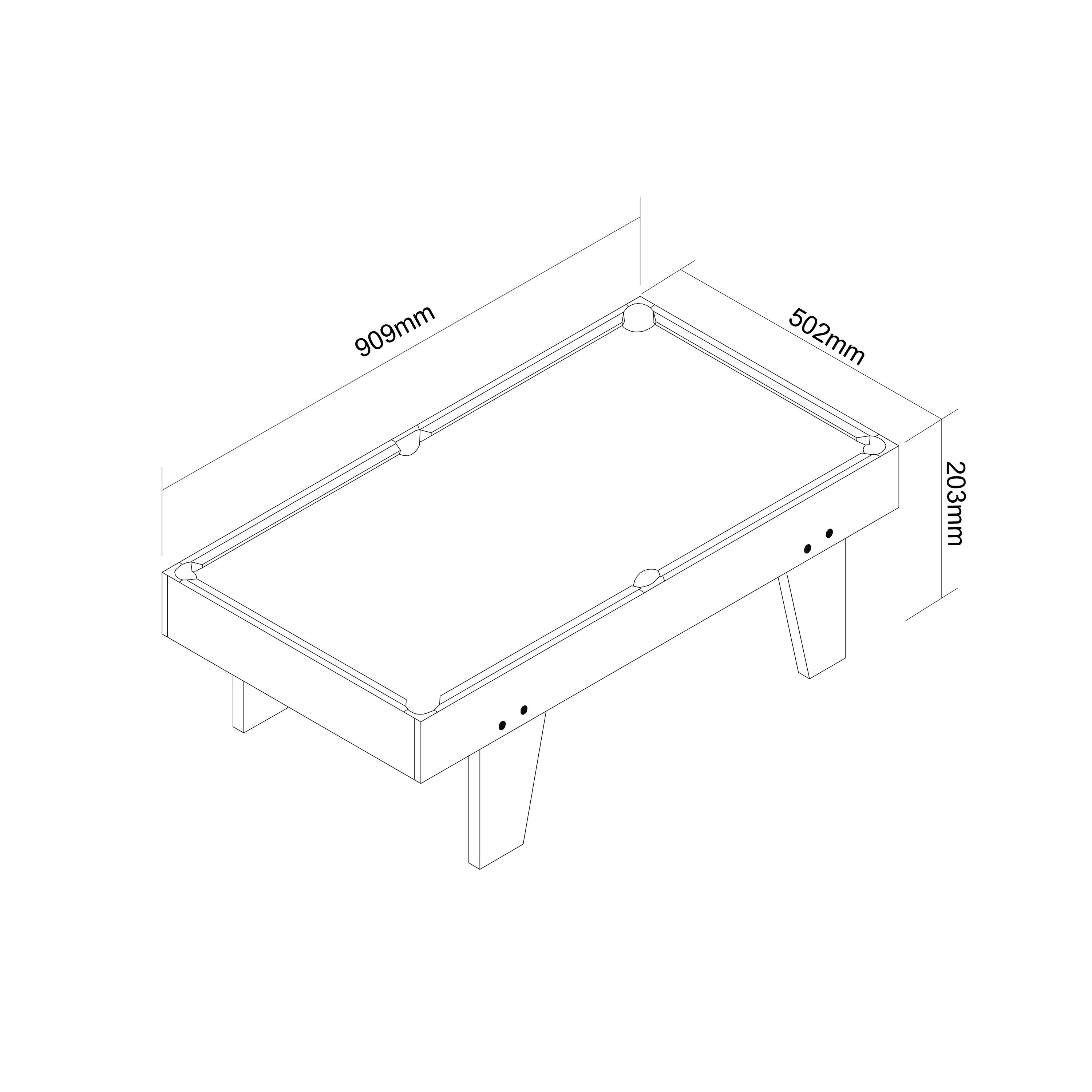 Table de Billard Mini, 3ft | Accessoires inclus, Chêne/Grise 3/7