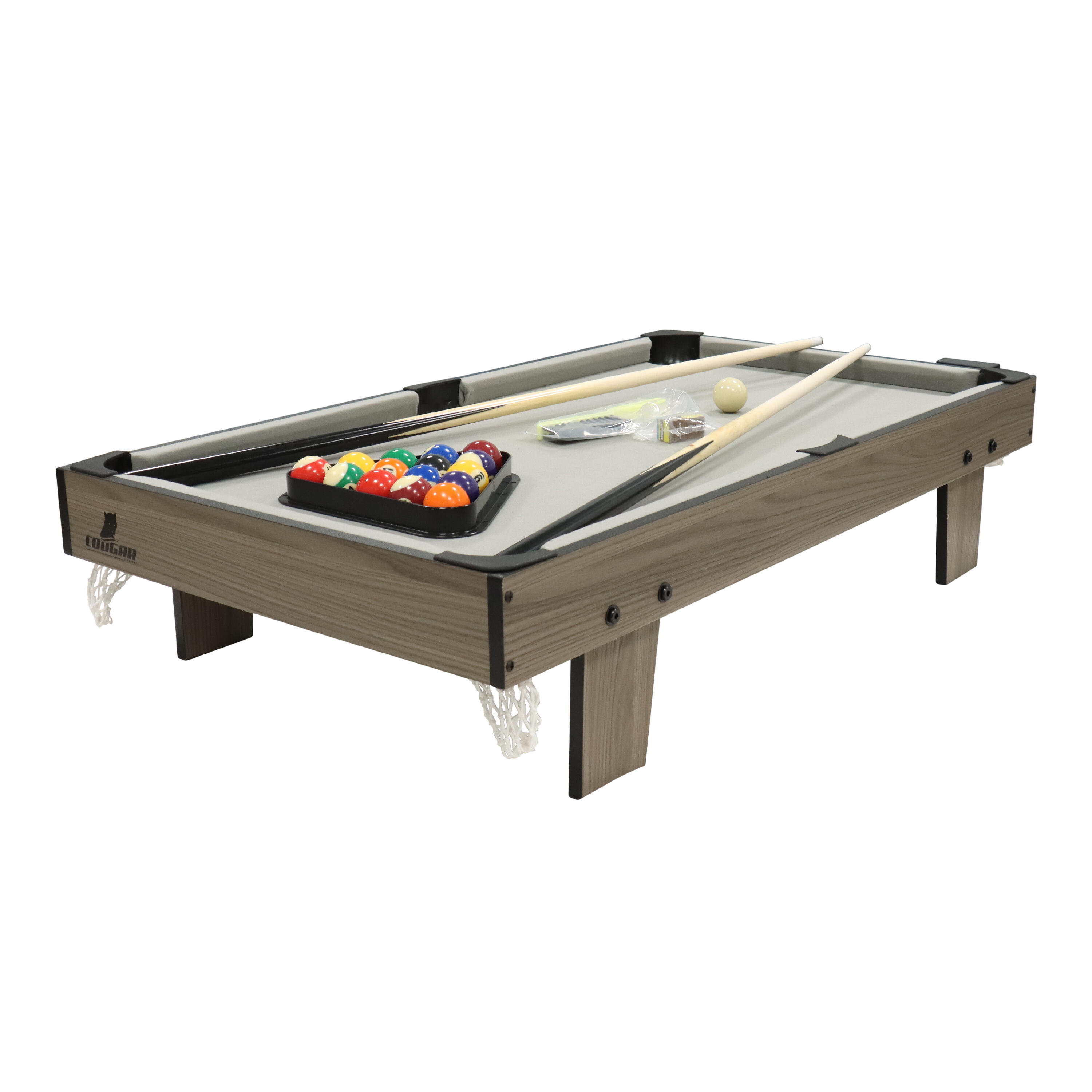 Table de Billard Mini, 3ft | Accessoires inclus, Chêne/Grise 5/7