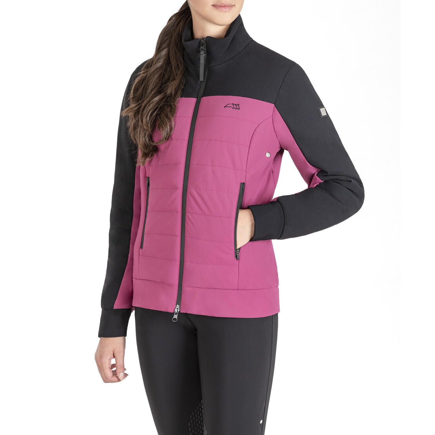 Veste Softshell équitation femme Equiline Nabel Cyclamen 3/4