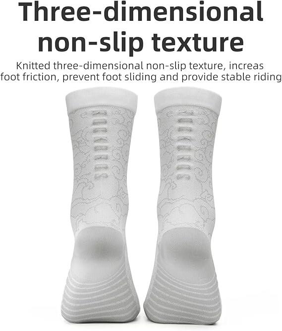 ROCKBROS Chaussettes Cyclisme Respirantes Unisexe Séchage Rapide Vélo Blanc L 2/6