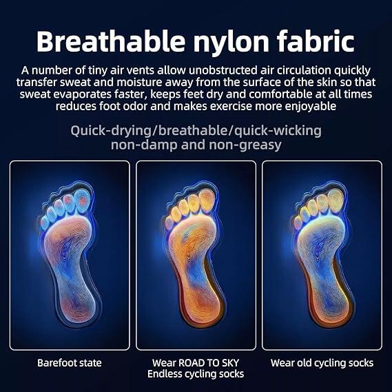 ROCKBROS Chaussettes Cyclisme Respirantes Unisexe Séchage Rapide Vélo Noir S 3/6