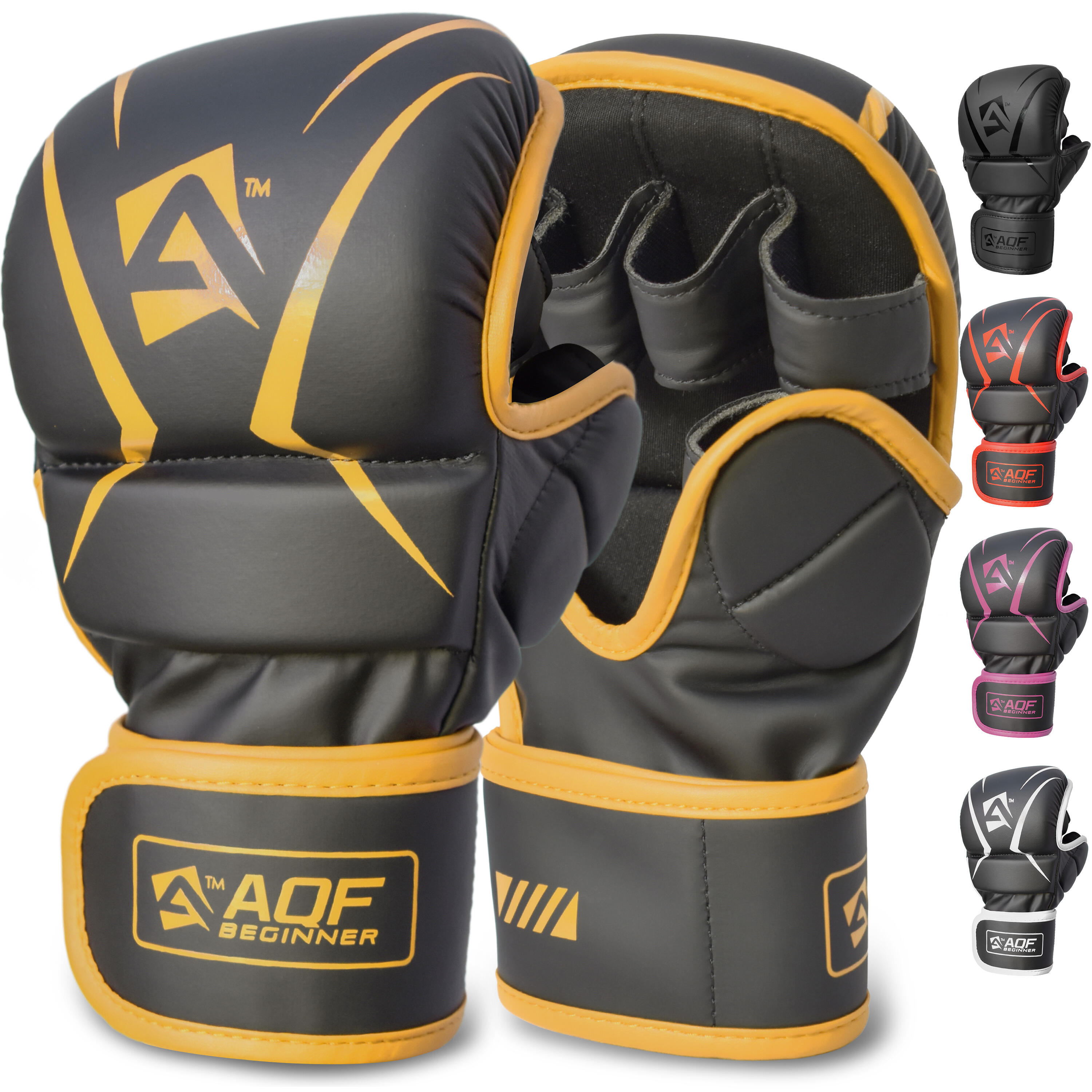 Hybrid MMA Sparring Gloves - Open Palm Grappling Mitts For Muay Thai, Boxing, Bag Work - Lightweight With Wrist Support