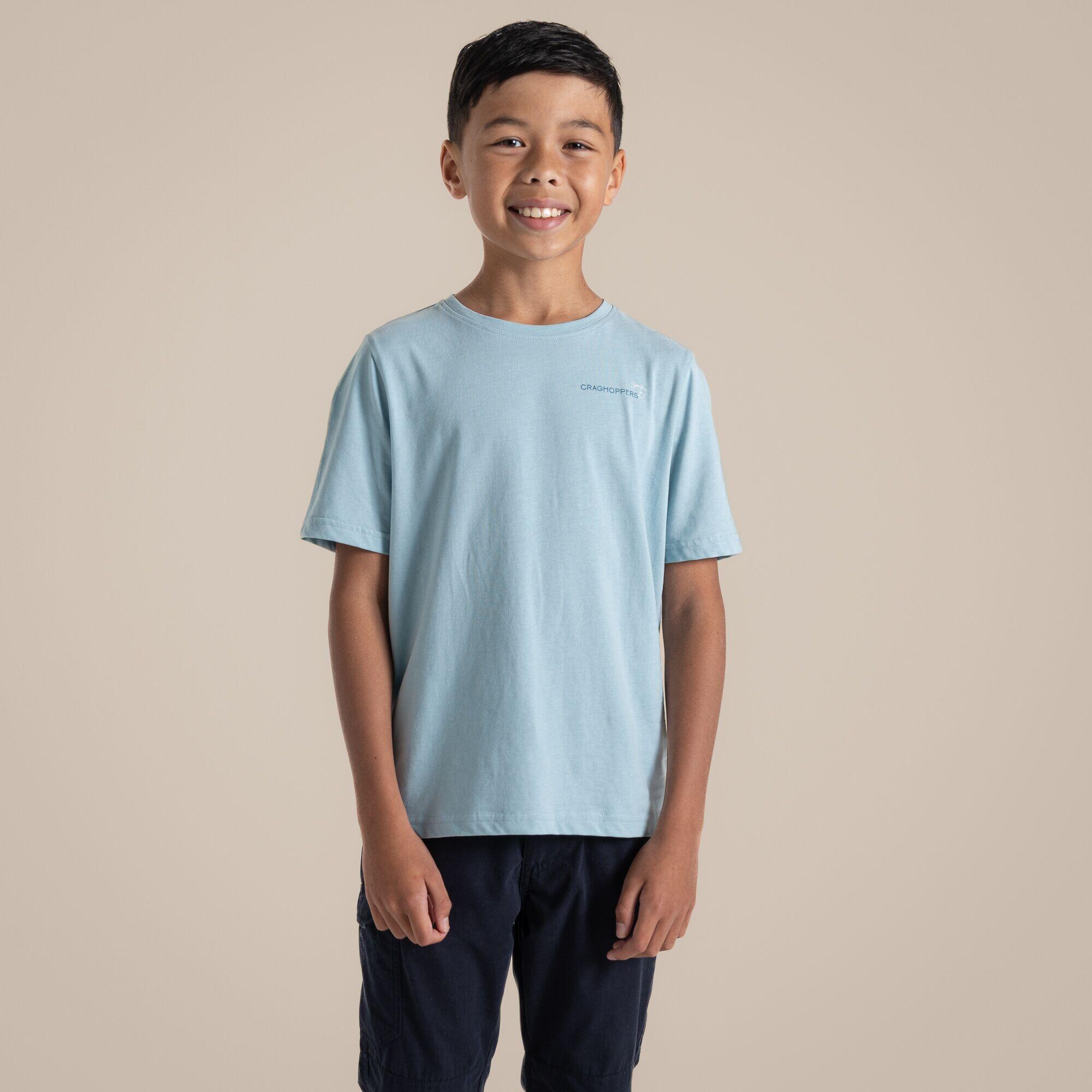 Camiseta infantil Craghoppers Ellis - algodón orgánico, cuello redondo 3/8