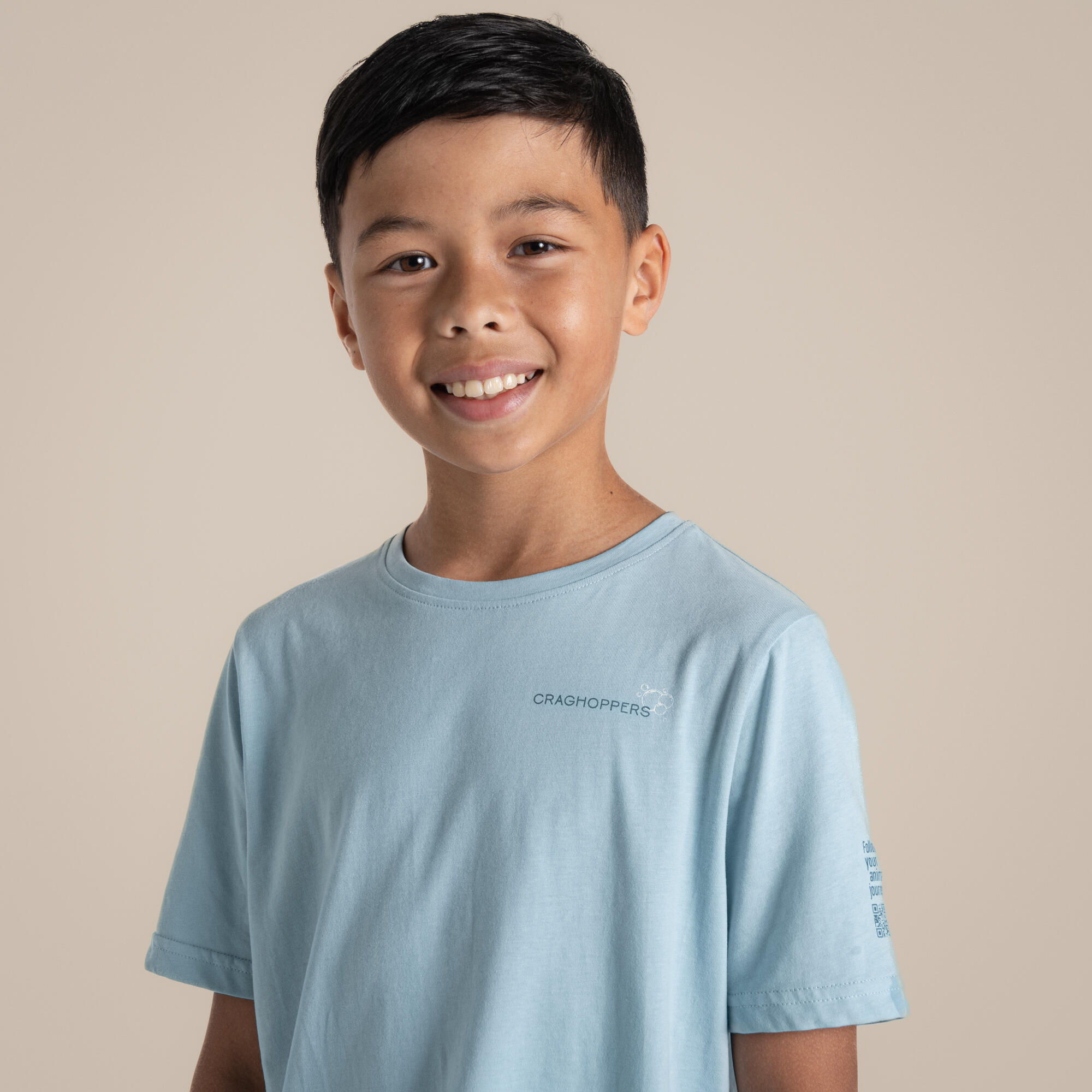 Camiseta infantil Craghoppers Ellis - algodón orgánico, cuello redondo 7/8