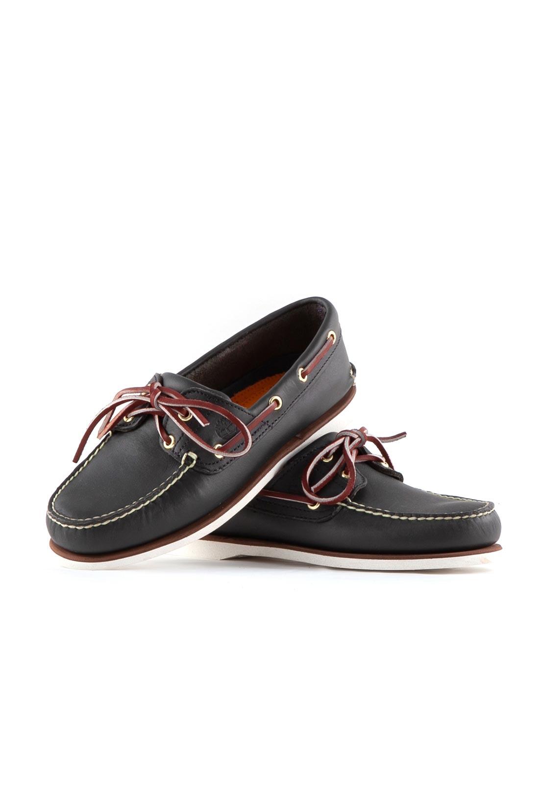 Scarpe da barca uomo 2-eye in pelle blu 2/7