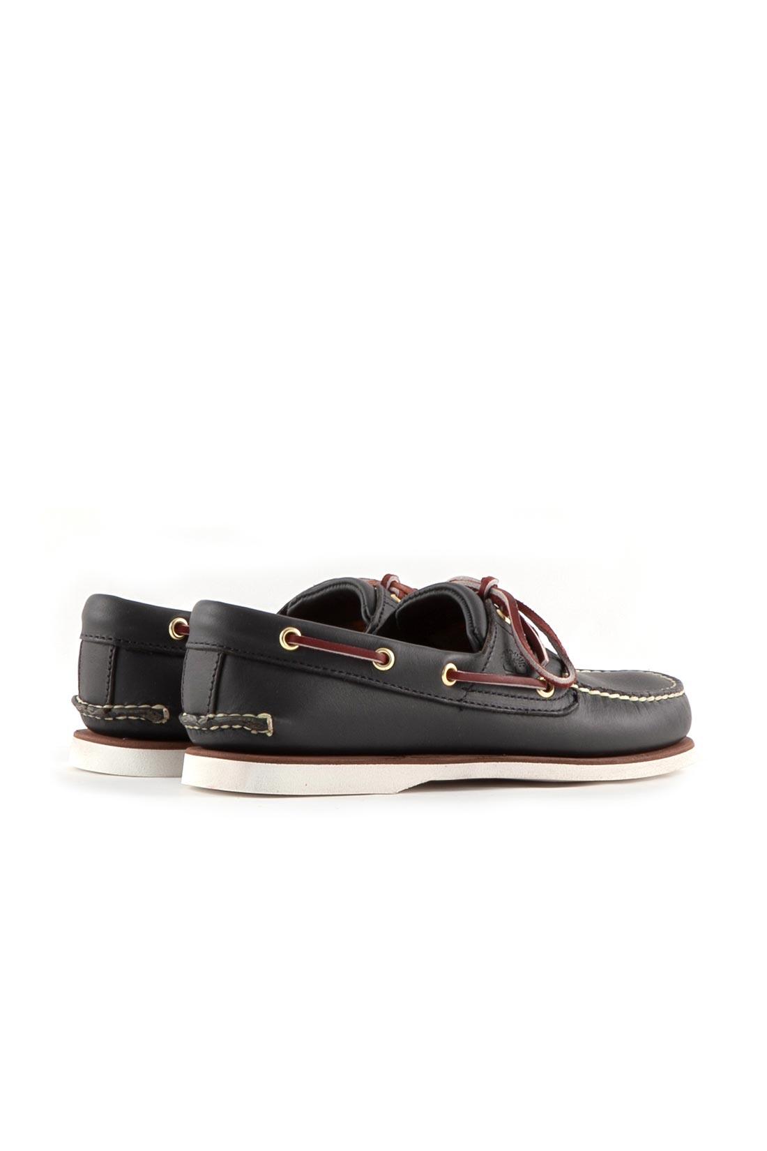 Scarpe da barca uomo 2-eye in pelle blu 5/7
