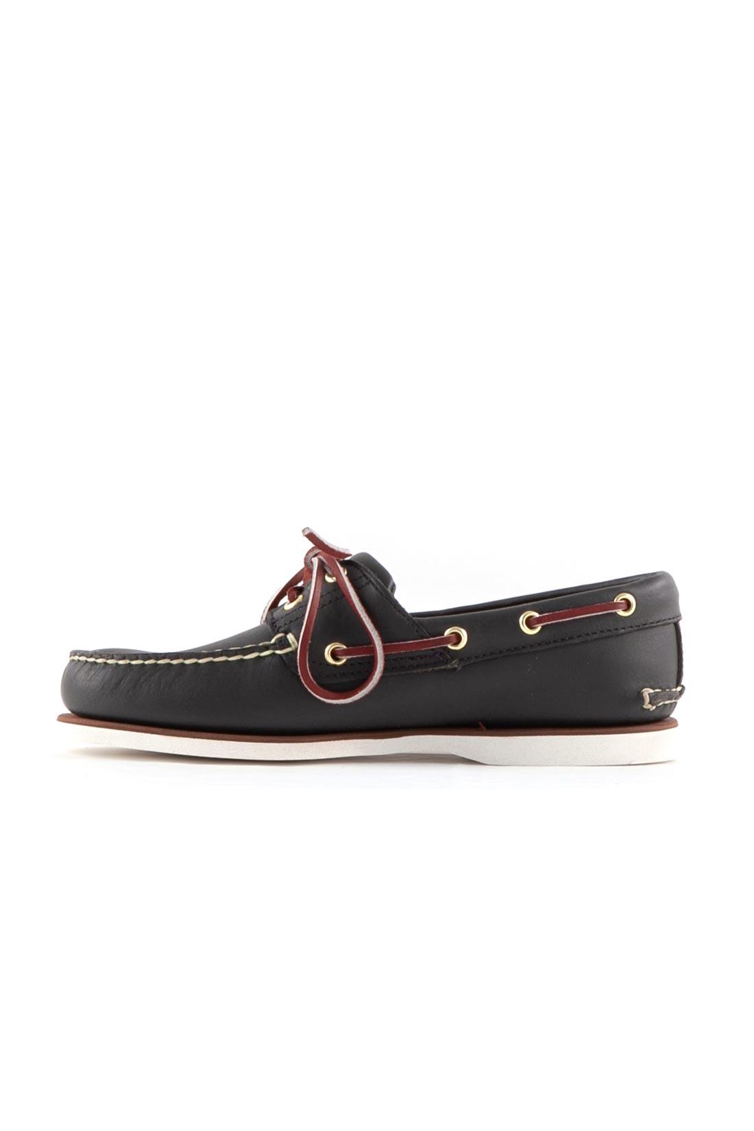 Scarpe da barca uomo 2-eye in pelle blu 4/7