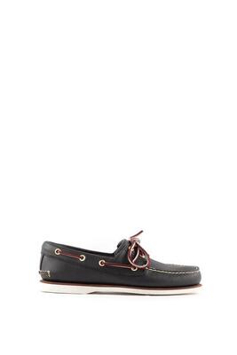 Scarpe da barca uomo 2-eye in pelle blu