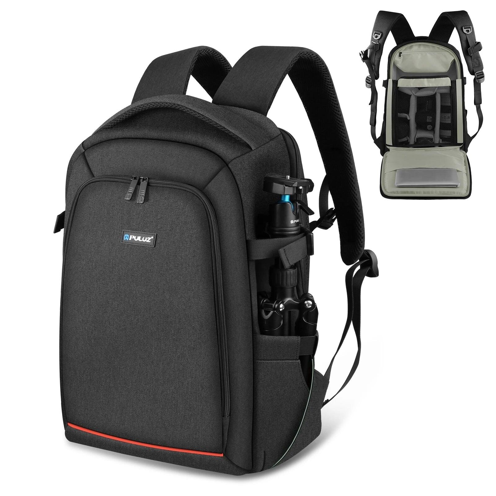 NNEOBA Dual Shoulder Camera Backpack with Rain Cover Black