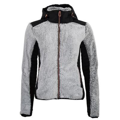 Dames gebreide hoodie met rits in twee materialen peak mountain