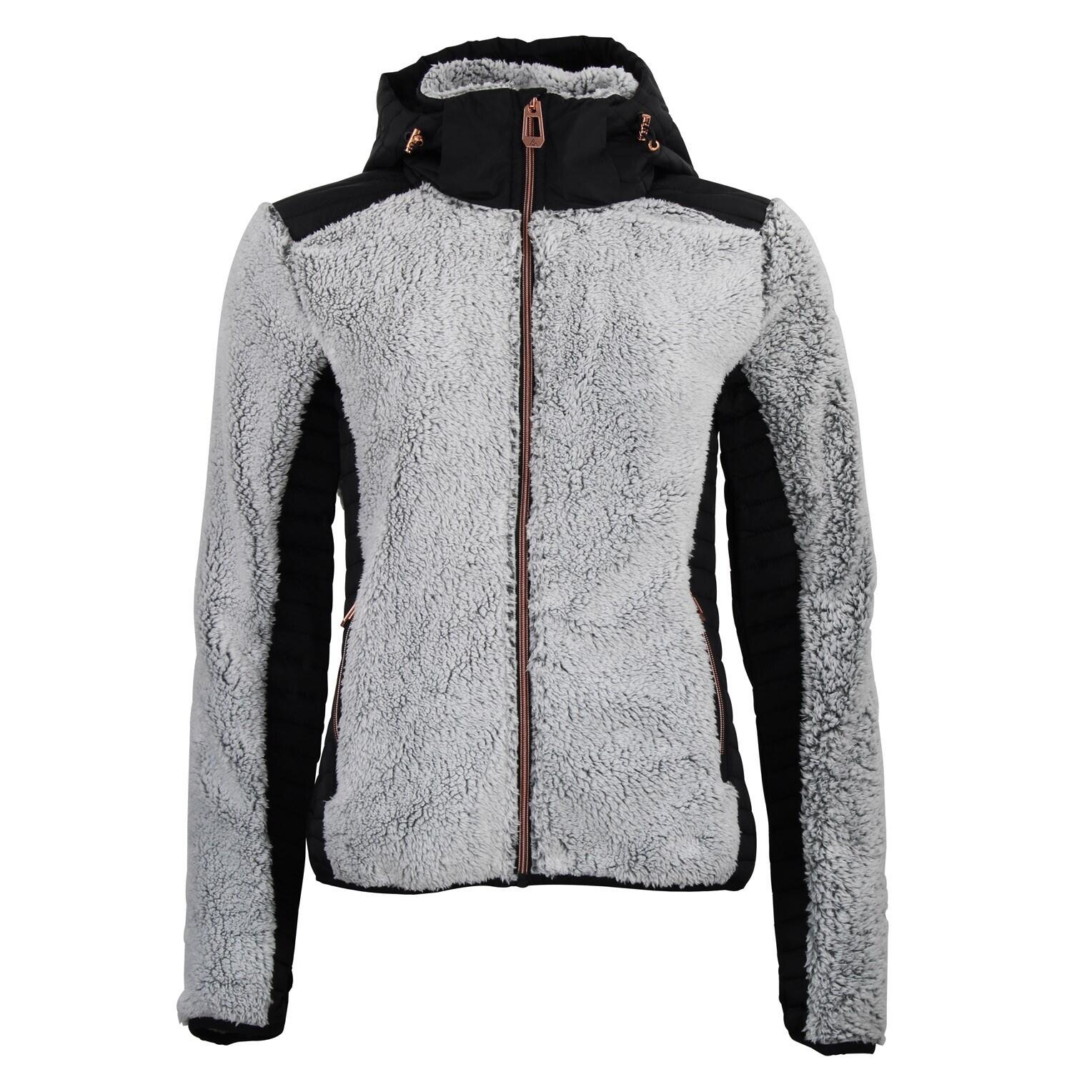 Peak Mountain - Polaire À Capuche Zippé Bi-matière Femme Peak Mountain - Polaire - Noir - Decathlon