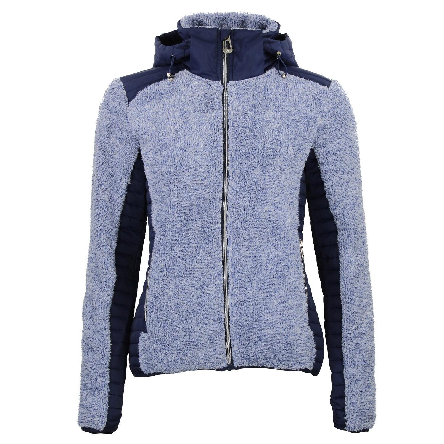 PEAK MOUNTAIN Two-tone zip-up hoodie fleece for women Peak Mountain