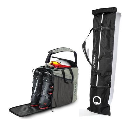 Skischuhtasche Classic 44L + 200cm Skitasche für 2 Paar | SET Tannengrün