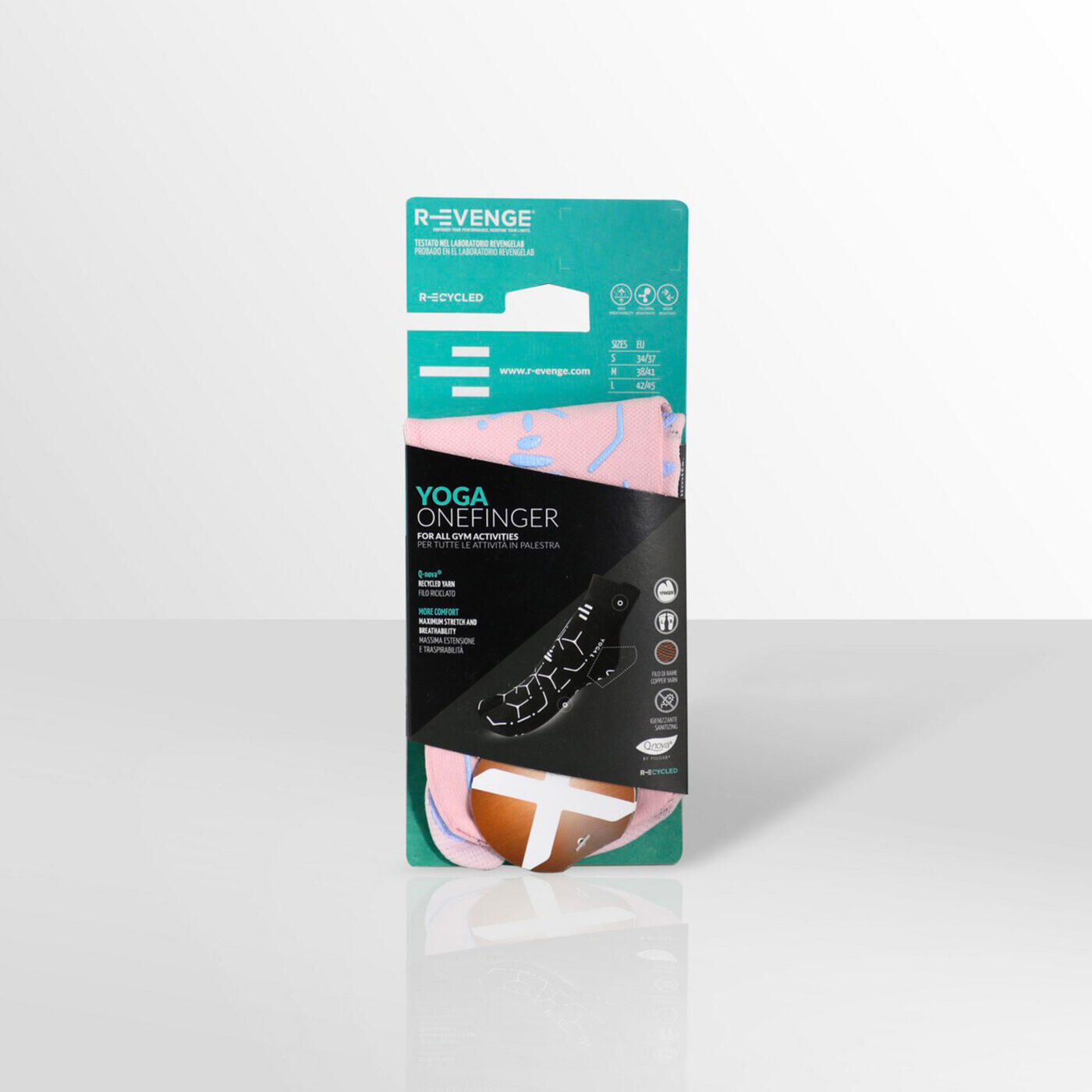 Chaussette Yoga Rose, idéale pour toutes les activités en salle de sport. 5/7