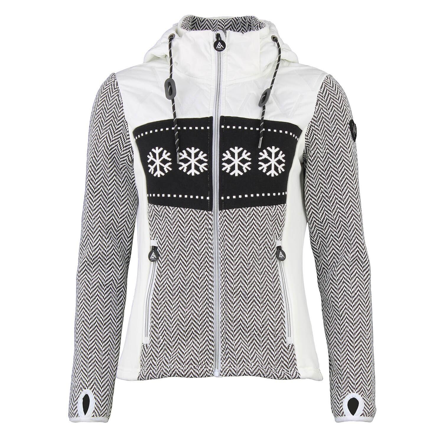 PEAK MOUNTAIN Women's hooded zip-up jacket in two materials Peak Mountain