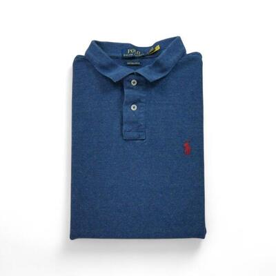Tweedehands - korte mouw heren polo donkerblauw - als nieuw