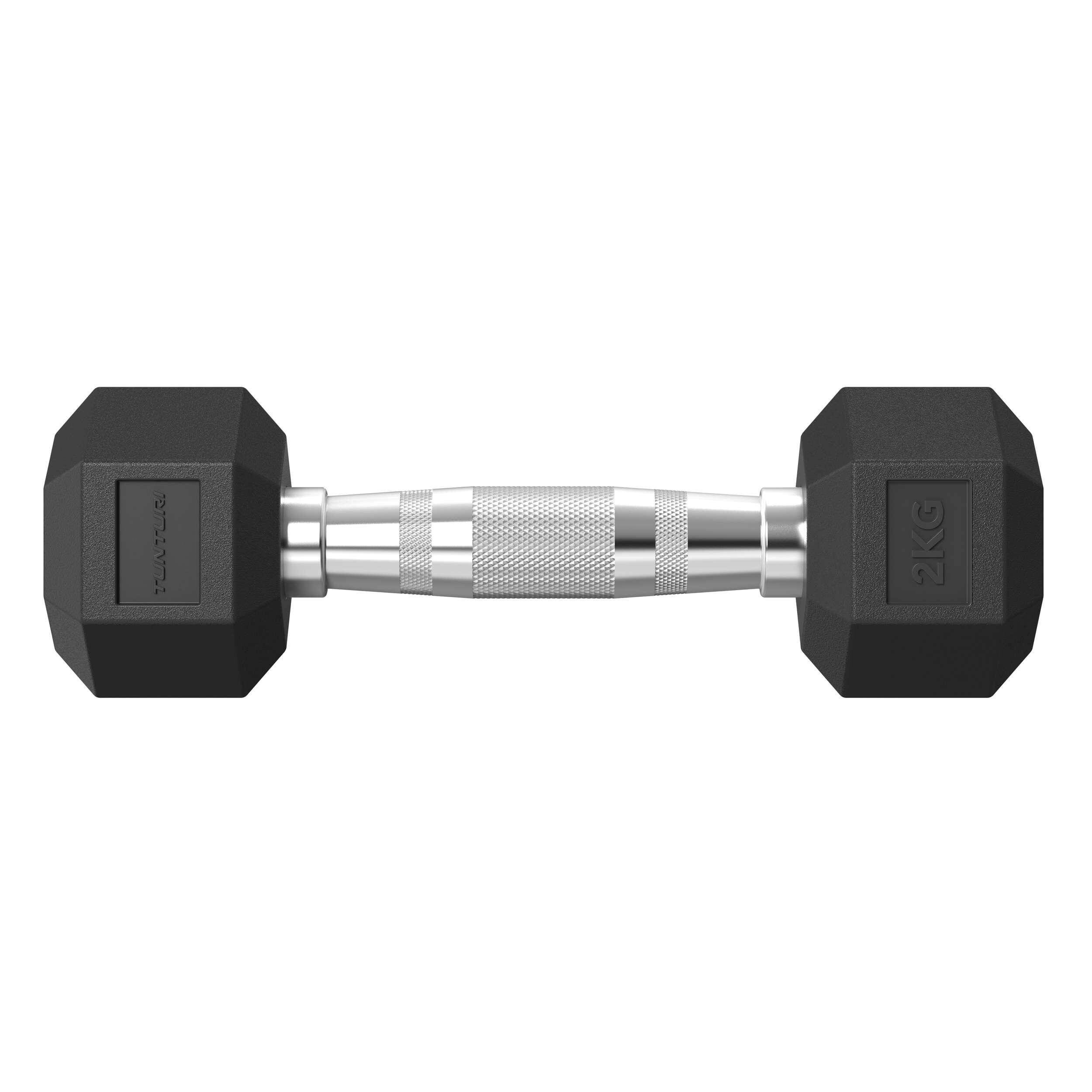 Set Manubri Esagonali Platinum - Gomma - 2x 2kg - Nero 2/7