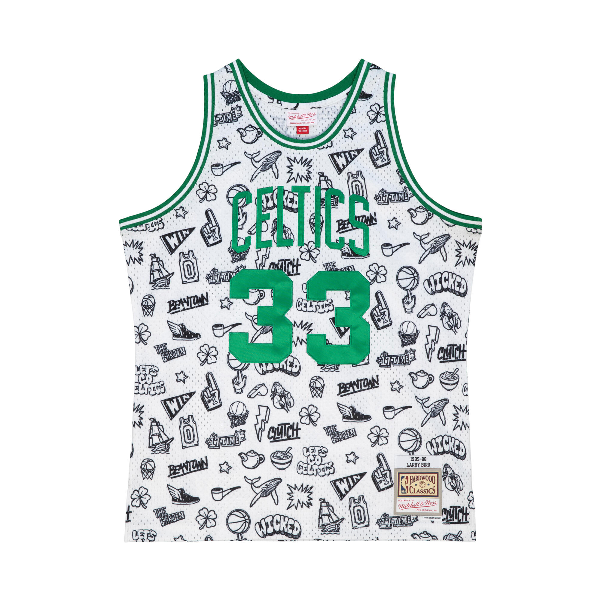 MITCHELL & NESS Jersey Boston Celtics NBA Doodle Swingman 1985 Larry Bird