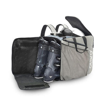 Skischuhtasche mit Helmfach, Rucksackträger & Aufstandfläche | Pro 57L Grau