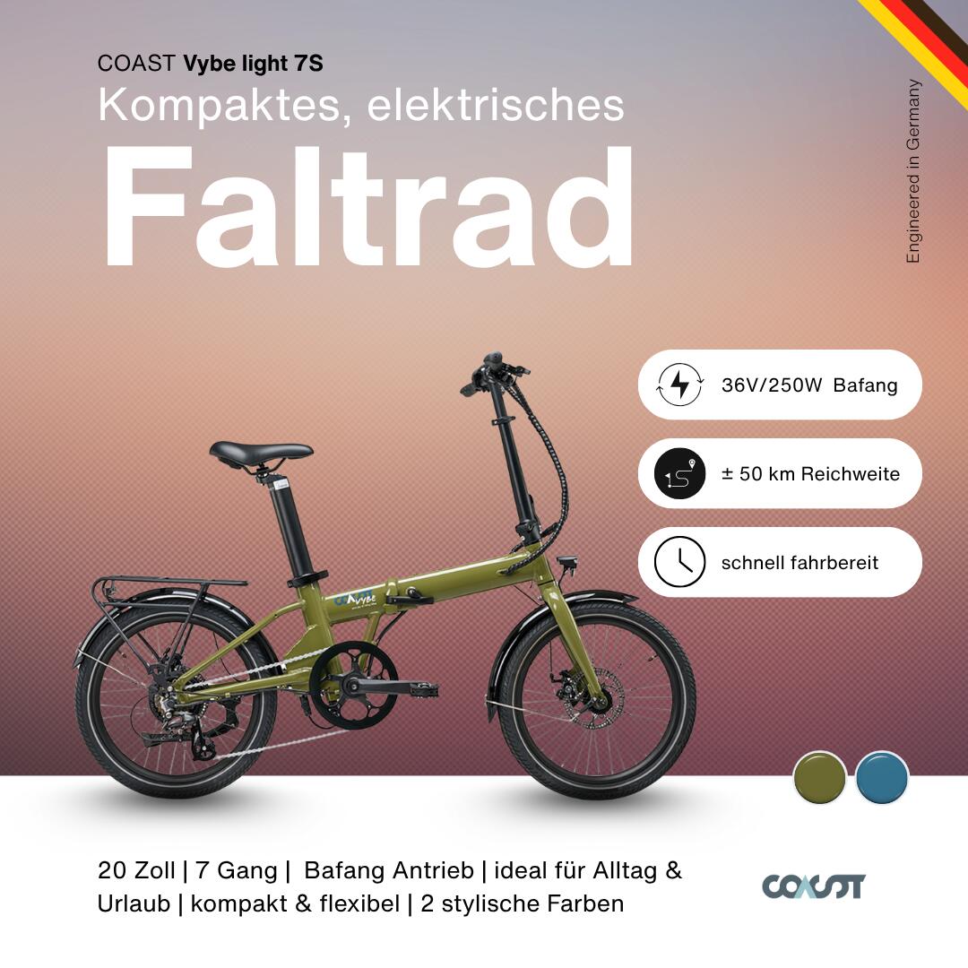 COAST VYBE light 7S | 20 polegadas | 7 velocidades | bicicleta dobrável-e 2/7