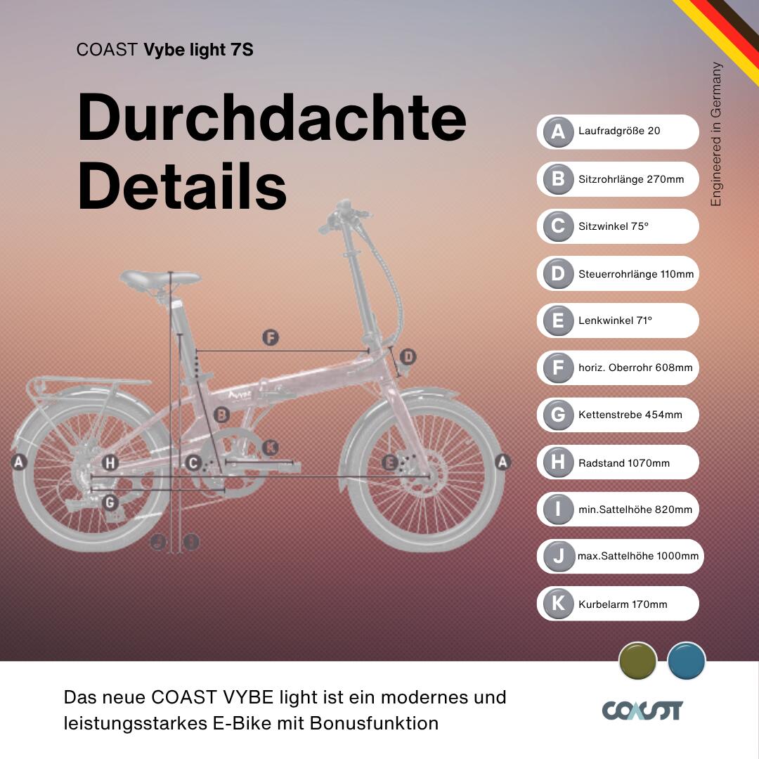 COAST VYBE light 7S | 20 polegadas | 7 velocidades | bicicleta dobrável-e 4/7