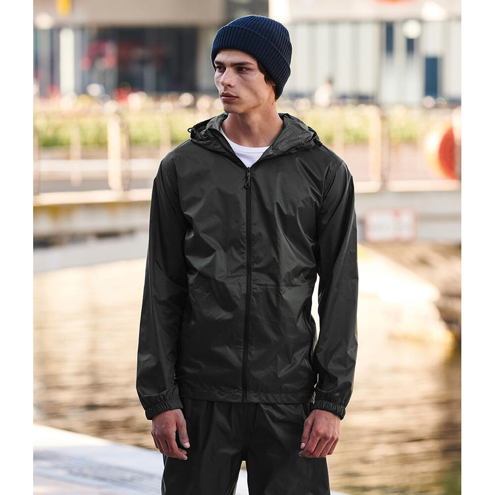 Pro Mens Packaway Waterproof Breathable Jacket (Black) 3/5