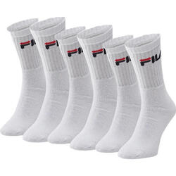 Fila Crew Tennis - Lot de 6 Chaussettes Unisexe Blanc 43-46