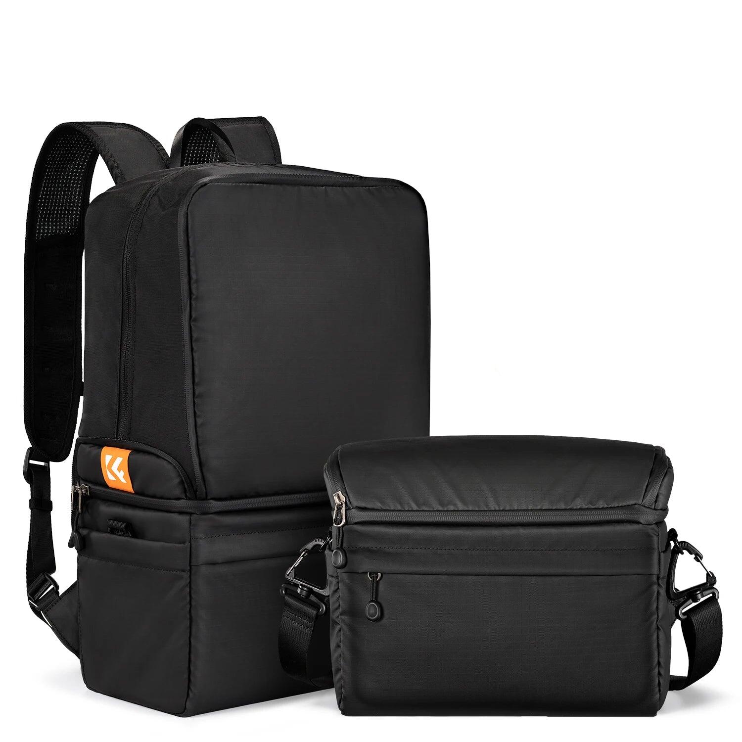 NNEOBA 2-in-1 Camera Backpack Sling Bag Black
