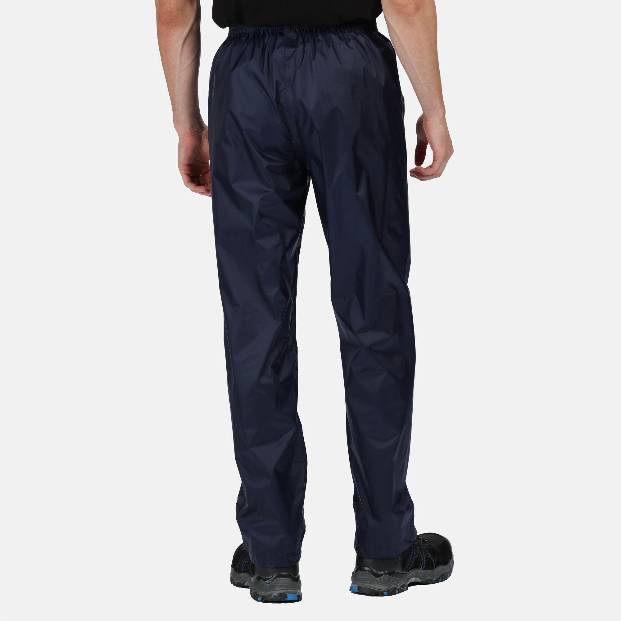 Pro Mens Packaway Waterproof Breathable Overtrousers (Navy) 3/4