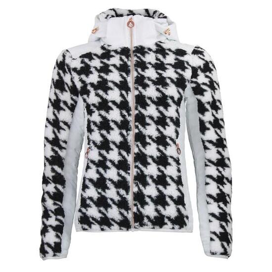 Felpa con cappuccio zip bi-materica con badge al petto donna Peak Mountain