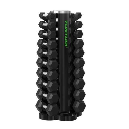 Platinum Hexa Gummi Hantel Sets inkl. Hantelständer - (10 Sets - 1 bis 10 kg)