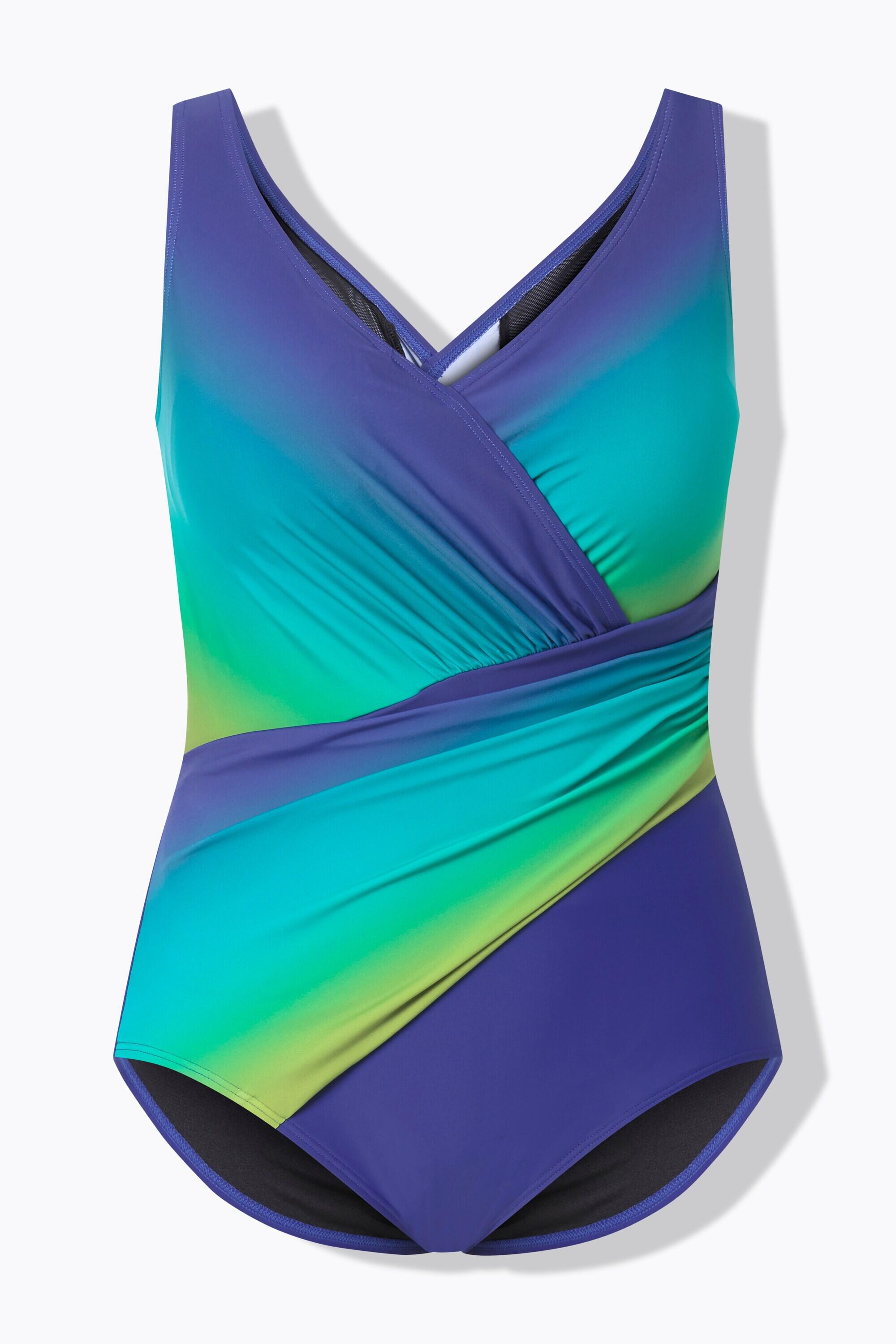 Damen Badeanzug Drapierung Farbverlauf Softcups recycelt 7/7