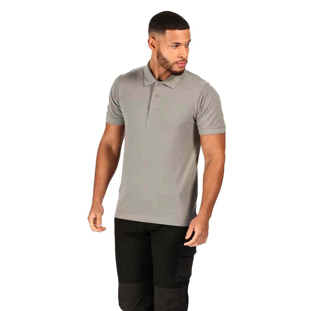 Professional Mens Classic 65/35 Short Sleeve Polo Shirt (Dark Steel) 2/5