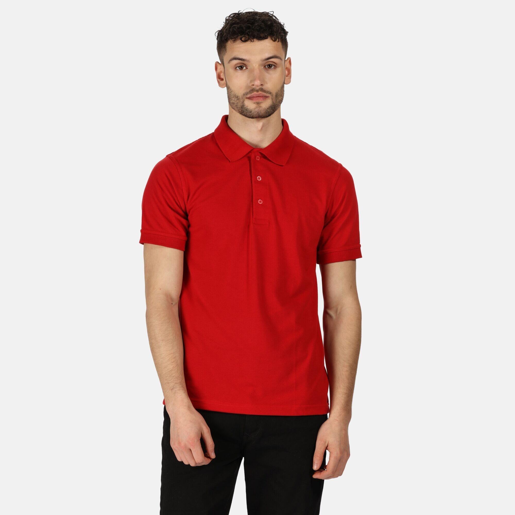 Professional Mens Classic 65/35 Short Sleeve Polo Shirt (Classic Red) 2/5