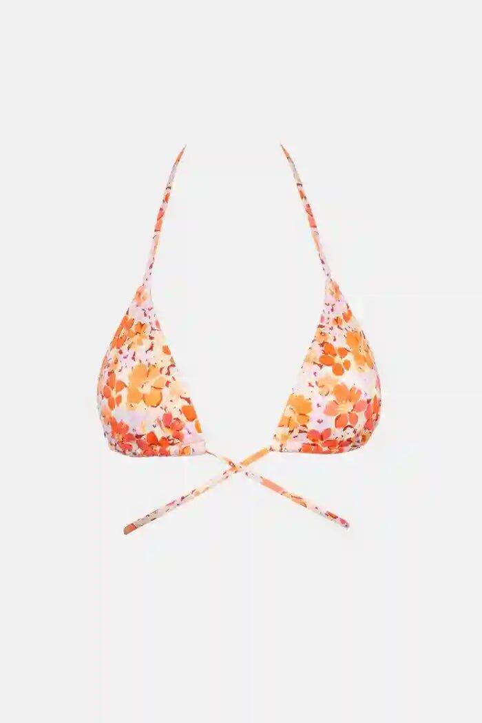 Rosa Floral - Parte Superior de Traje de Baño Mujer 6/7
