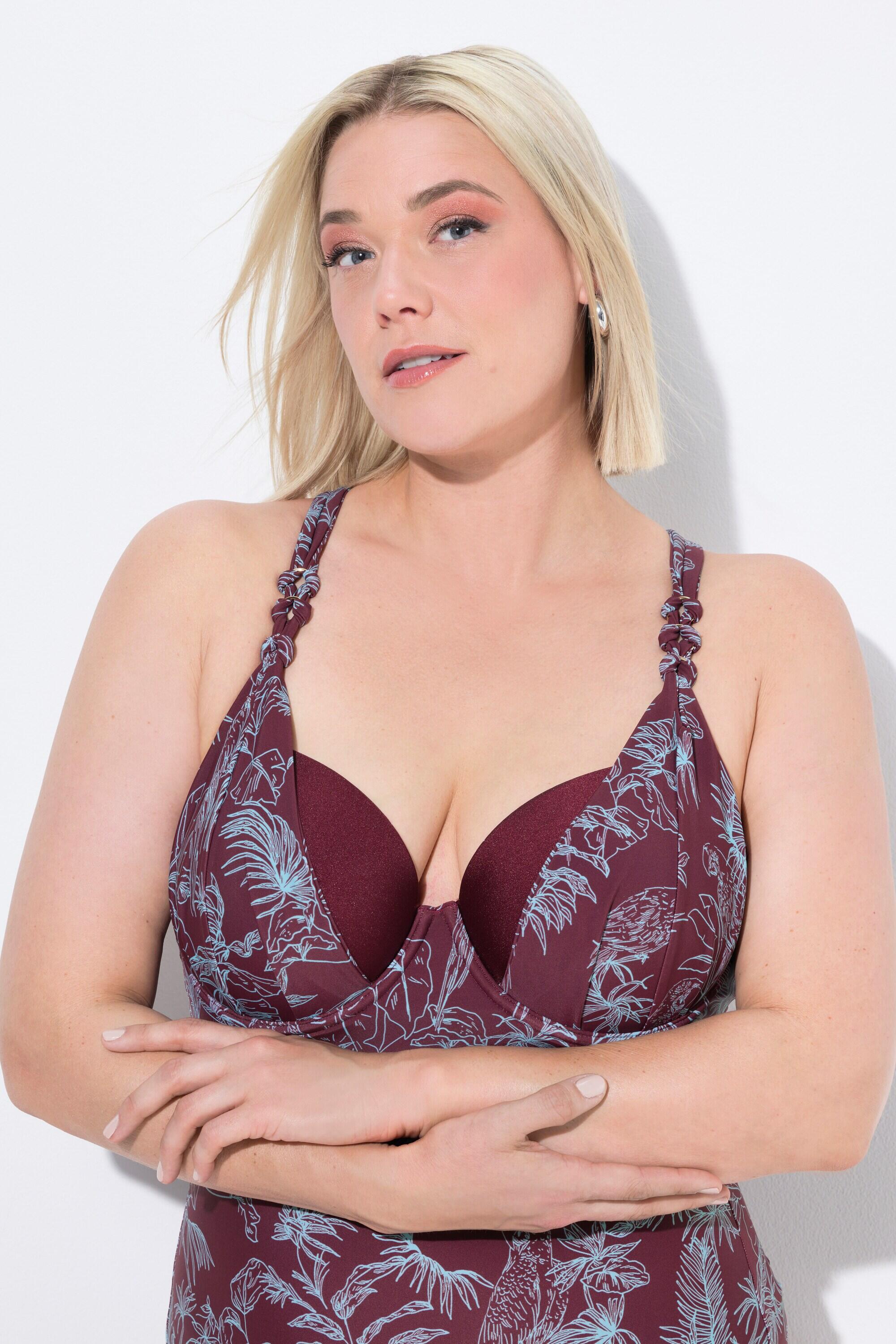Femme Maillot de bain à bonnets souples et armatures. Motif jungle. 3/7