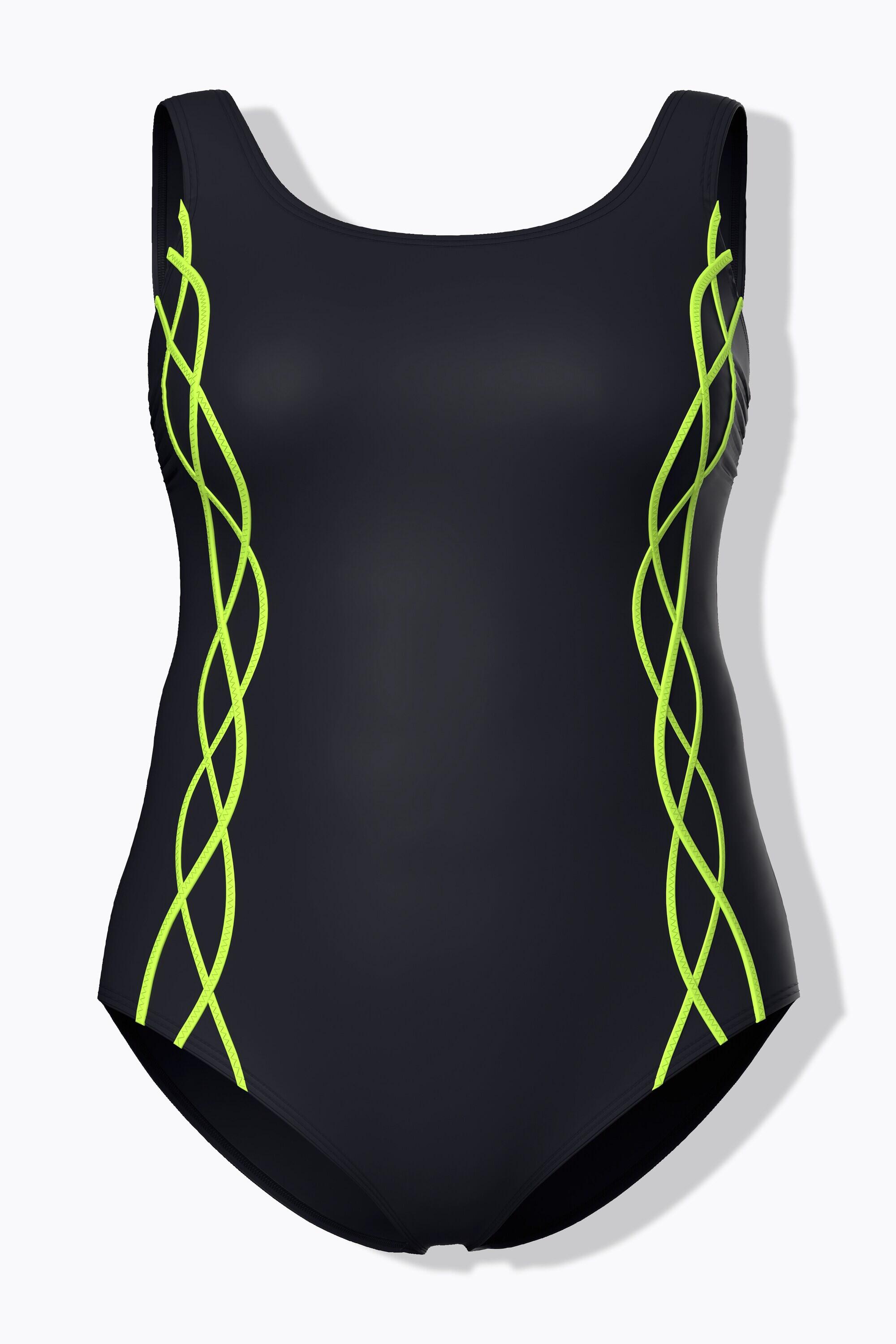 Femme Maillot de bain sans bonnets souples décolleté rond et passepoil 6/7