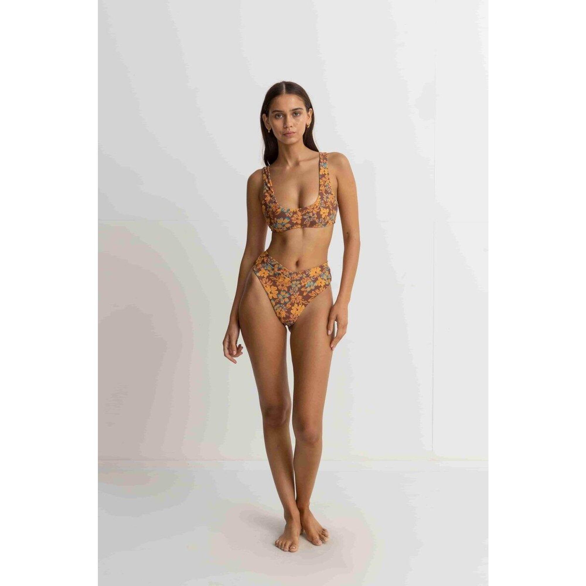 Rhythm - Oasis Floral - Haut De Maillot Femme - Maillot De Bain 2 Pièces - Marron - 36 Xs - Decathlon