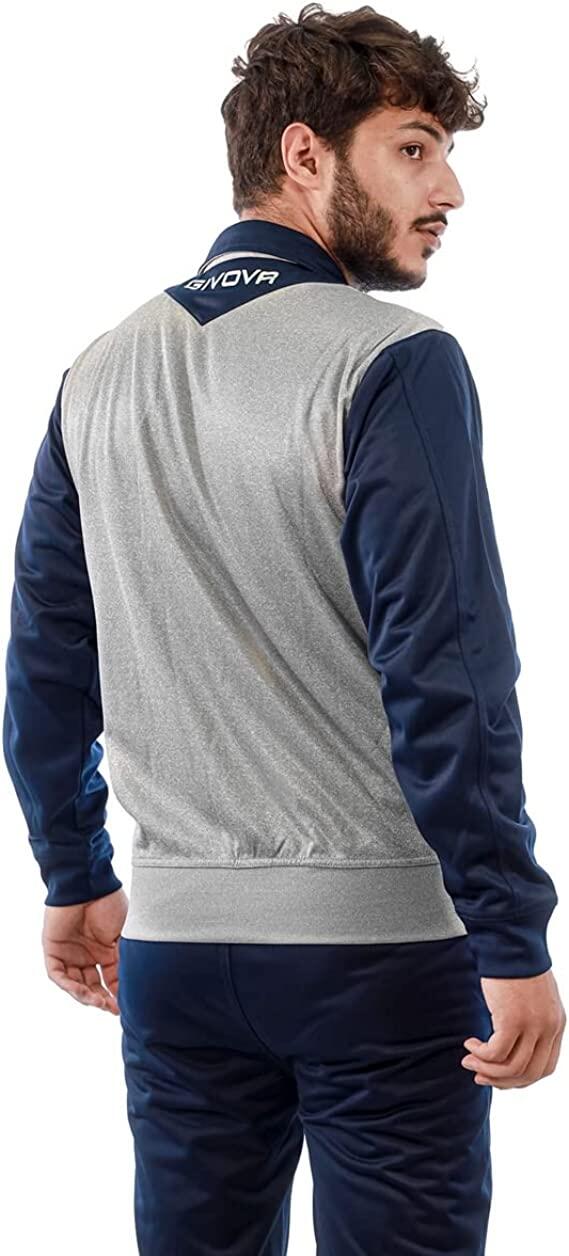 TUTA complete uomo ( acetato-poliestere) givova grigio  melange chiaro/blu 3/3
